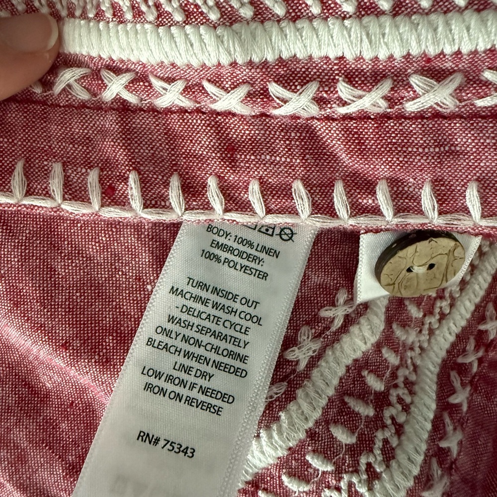 Sigrid Olsen Raspberry Linen Blouse - Picture 4 of 4